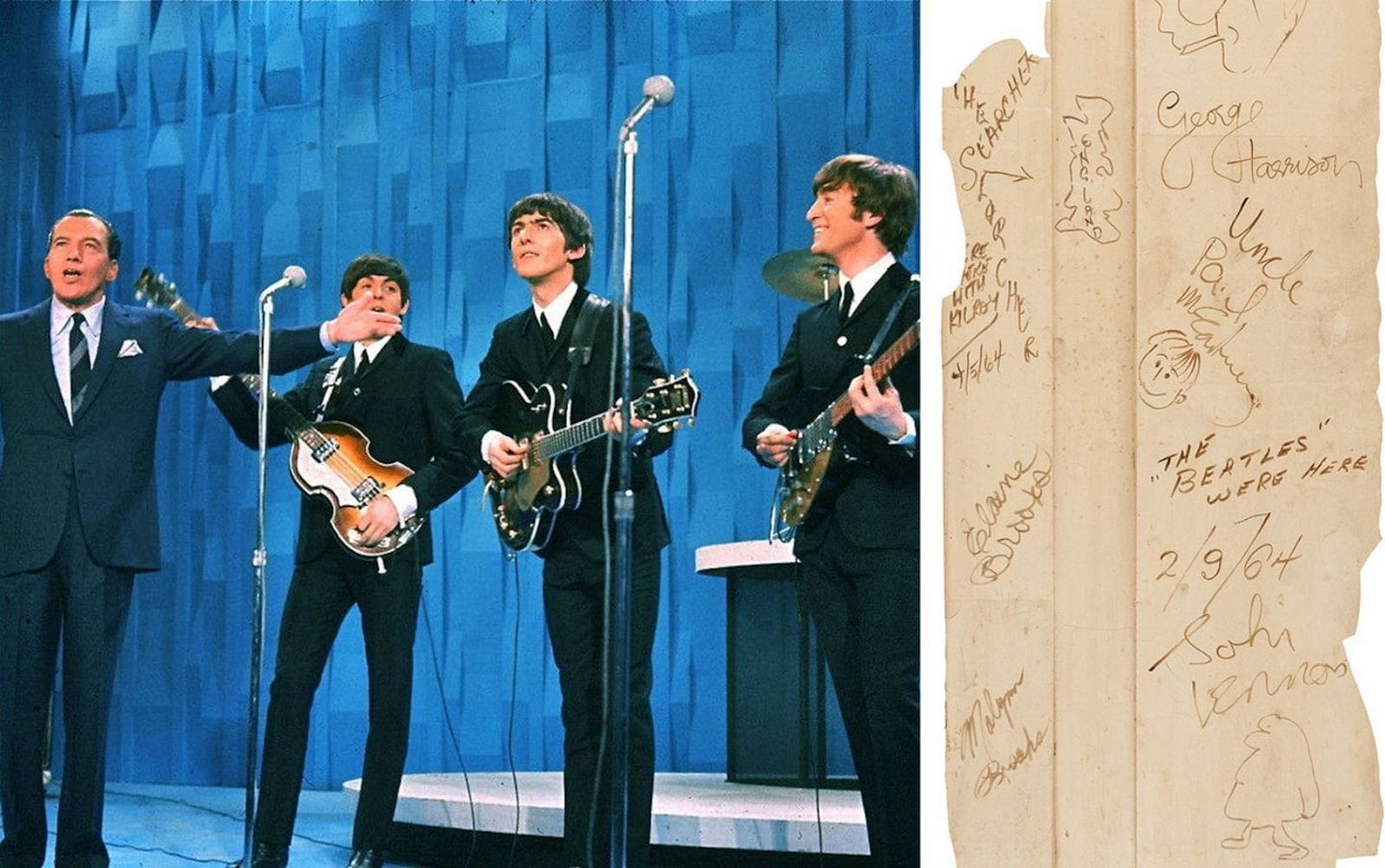 The Beatles' signature-clad plastic wall from the 1964 'Ed